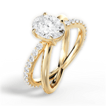 Jennifer Oval Cut Lab Grown Diamond 18Kt Yellow Gold Engagement Ring - View 4