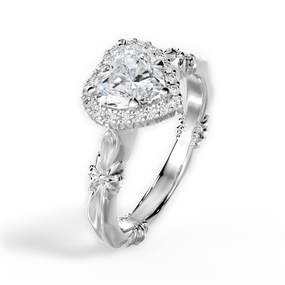 Erica Heart Cut Lab Grown Diamond 14Kt White Gold Engagement Ring - View 3