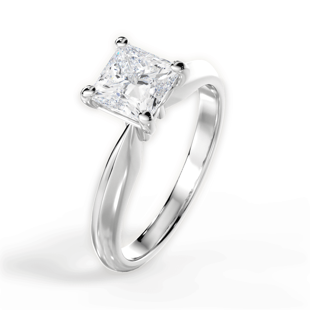 Aria Princess Cut Lab Grown Diamond Platinum Engagement Ring - View 3