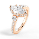 Julia Marquise Cut Lab Grown Diamond 18Kt Rose Gold Engagement Ring - View 3