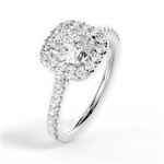 Ingrid Cushion Cut Lab Grown Diamond 18Kt White Gold Engagement Ring - View 4