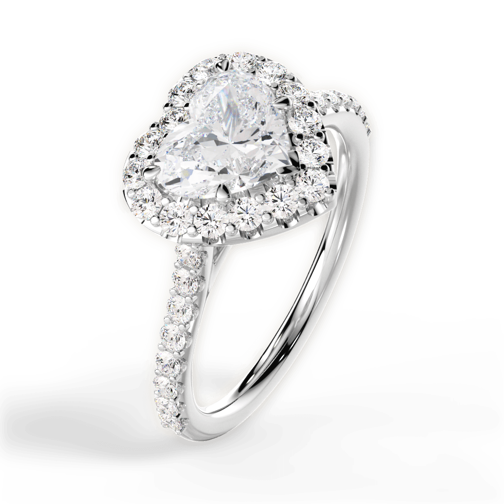 Leah Heart Cut Lab Grown Diamond 18Kt White Gold Engagement Ring - View 2
