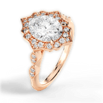 Julie Oval Cut Lab Grown Diamond 18Kt Rose Gold Engagement Ring - View 2