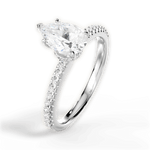 Giselle Pear Cut Lab Grown Diamond Platinum Engagement Ring - View 3