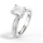 Beverly Emerald Cut Lab Grown Diamond 18Kt White Gold Engagement Ring - View 4