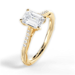 Christina Emerald Cut Lab Grown Diamond 18Kt Yellow Gold Engagement Ring - View 3