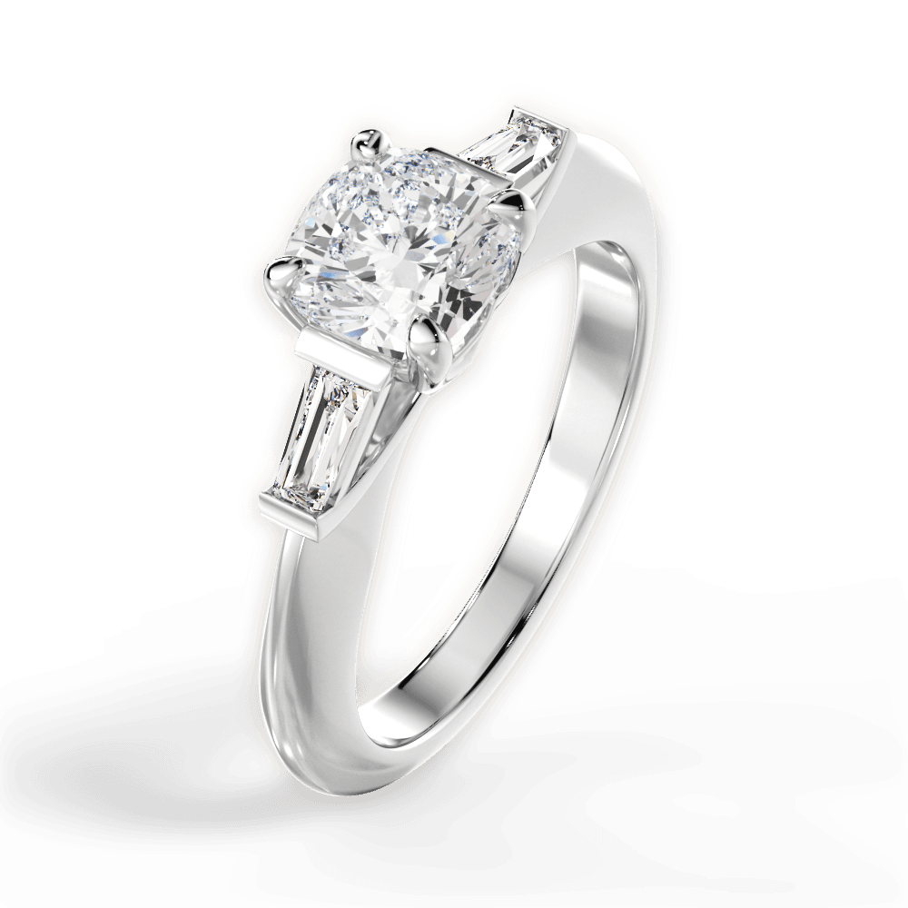Emily Cushion Cut Lab Grown Diamond 14Kt White Gold Engagement Ring - View 2