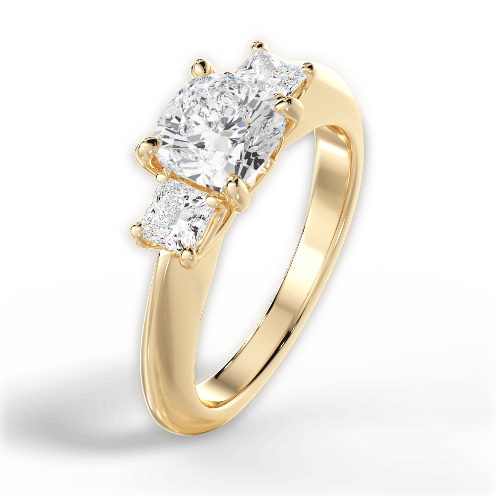 Dorothy Cushion Cut Lab Grown Diamond 18Kt Yellow Gold Engagement Ring - View 4