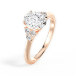 Celeste Oval Cut Lab Grown Diamond 18Kt Rose Gold Engagement Ring - View 2