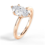 Brenda Marquise Cut Lab Grown Diamond 18Kt Rose Gold Engagement Ring - View 3