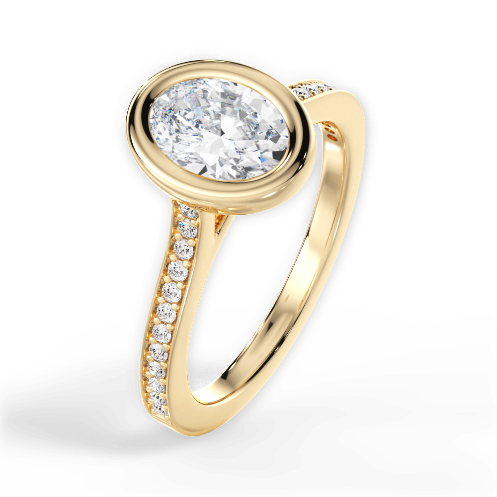 Deanna Oval Cut Lab Grown Diamond 18Kt Yellow Gold Engagement Ring - View 4