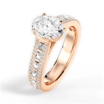 Lynn Oval Cut Lab Grown Diamond 18Kt Rose Gold Engagement Ring - View 4