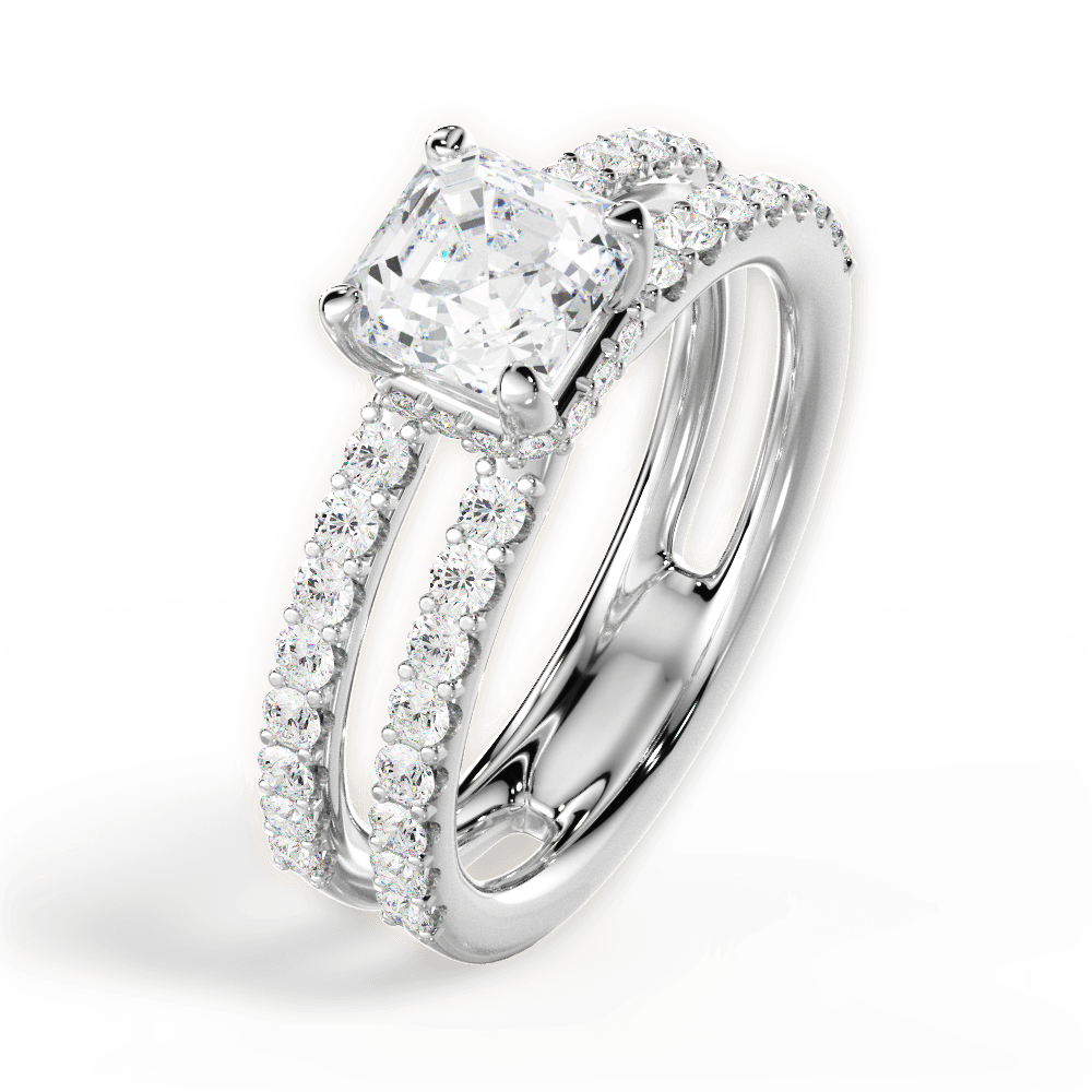 Christie Asscher Cut Lab Grown Diamond 14Kt White Gold Engagement Ring - View 3