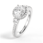 Julia Round Cut Lab Grown Diamond 14Kt White Gold Engagement Ring - View 2