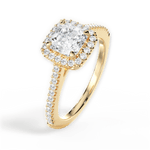 Jeanne Asscher Cut Lab Grown Diamond 18Kt Yellow Gold Engagement Ring - View 4