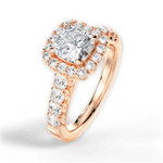 Lydia Cushion Cut Lab Grown Diamond 18Kt Rose Gold Engagement Ring - View 4