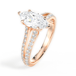 Kendra Marquise Cut Lab Grown Diamond 18Kt Rose Gold Engagement Ring - View 3