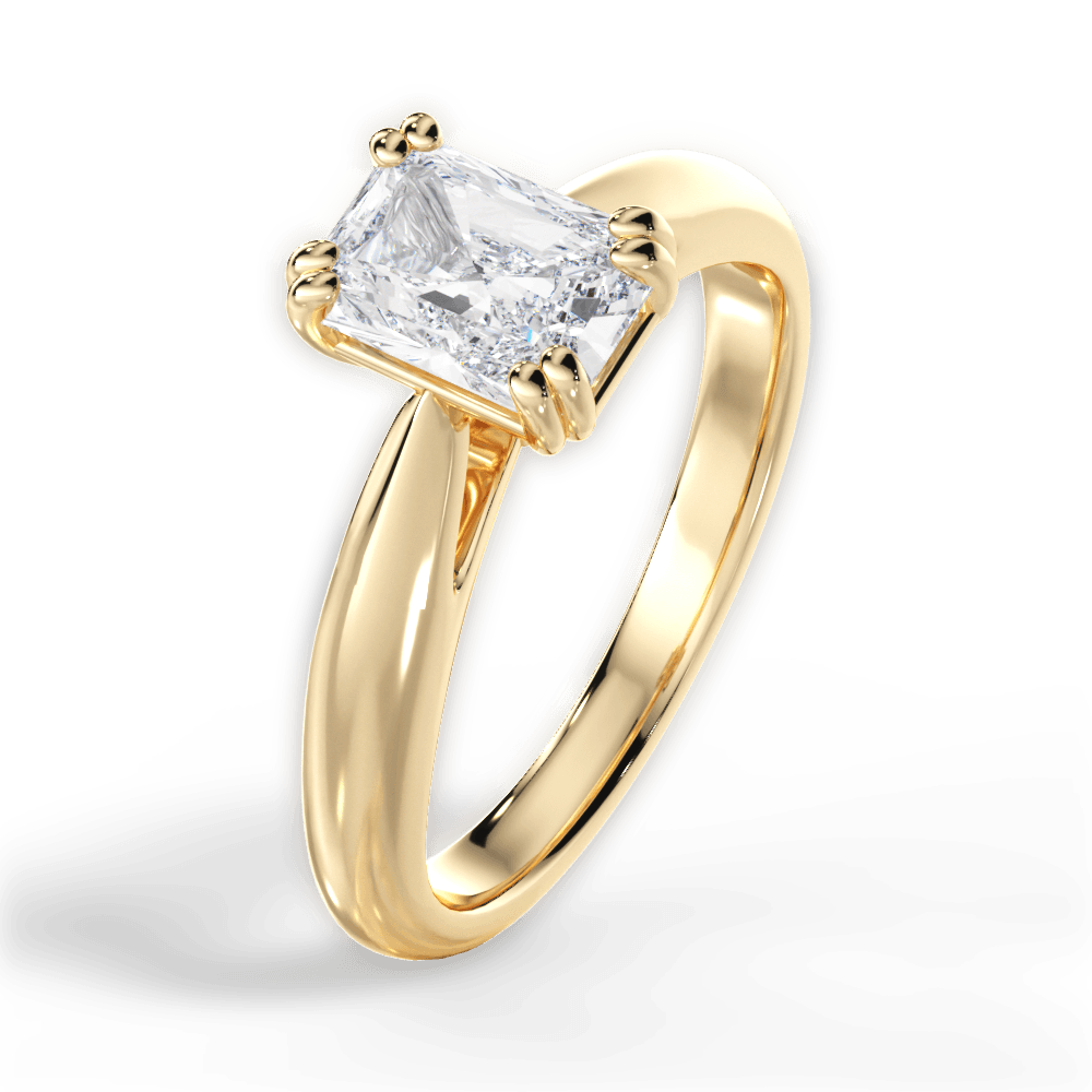 Gillian Radiant Cut Lab Grown Diamond 18Kt Yellow Gold Engagement Ring - View 4