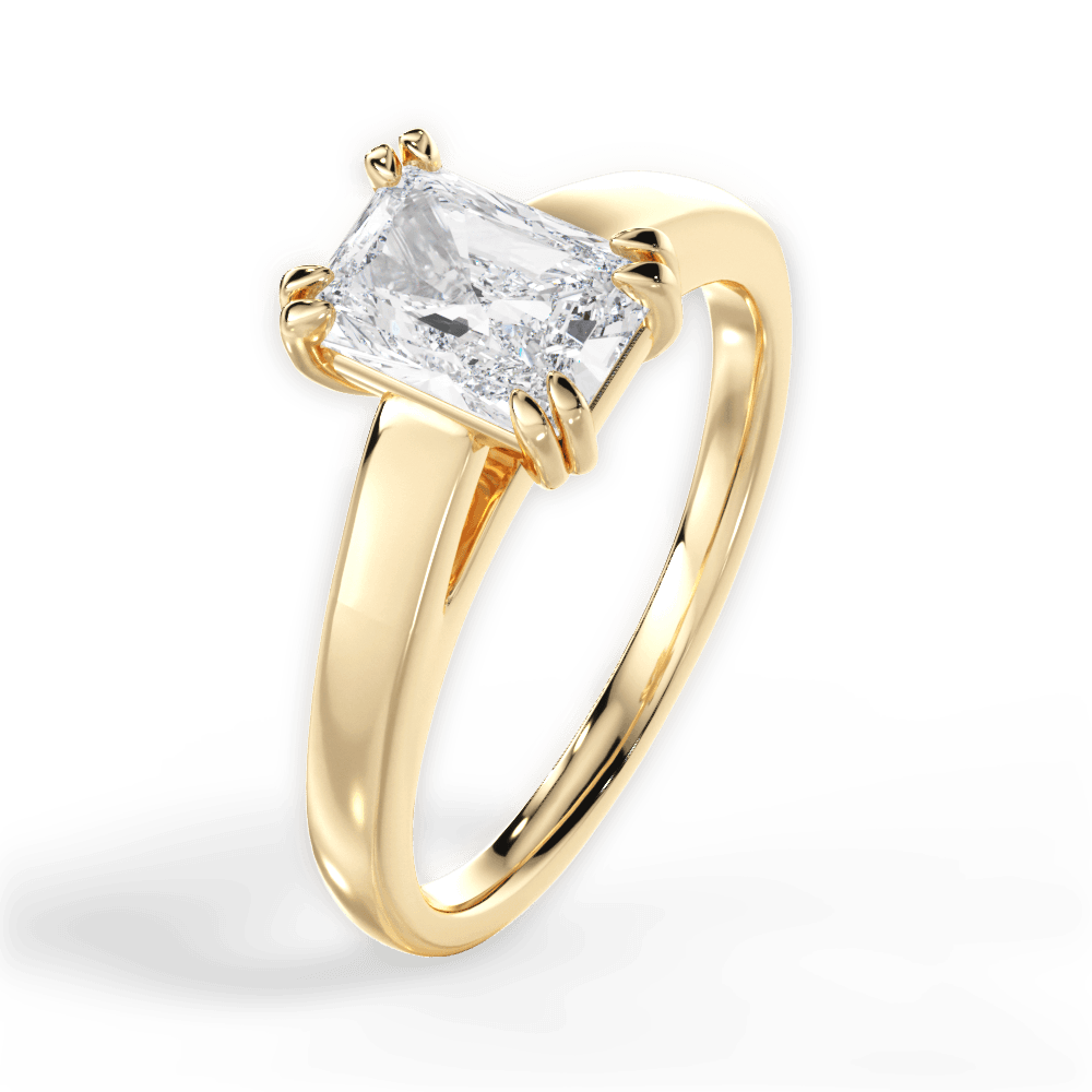 Courtney Radiant Cut Lab Grown Diamond 18Kt Yellow Gold Engagement Ring - View 3