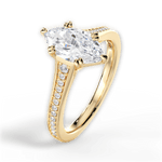 Delia Marquise Cut Lab Grown Diamond 18Kt Yellow Gold Engagement Ring - View 3