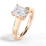 Carol Radiant Cut Lab Grown Diamond 18Kt Rose Gold Engagement Ring - View 2