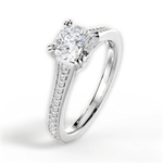 Delia Cushion Cut Lab Grown Diamond 14Kt White Gold Engagement Ring - View 4