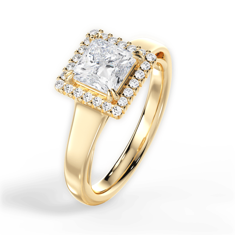 Jasmin Princess Cut Lab Grown Diamond 18Kt Yellow Gold Engagement Ring - View 4