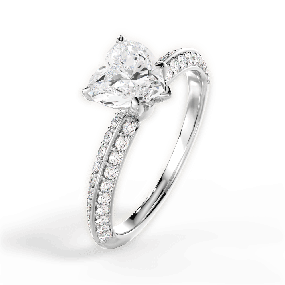 Gail Heart Cut Lab Grown Diamond 14Kt White Gold Engagement Ring - View 4