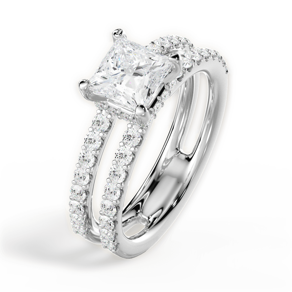 Christie Princess Cut Lab Grown Diamond Platinum Engagement Ring - View 3