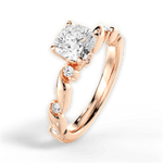Emma Cushion Cut Lab Grown Diamond 18Kt Rose Gold Engagement Ring - View 4