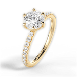 Eleanor Round Cut Lab Grown Diamond 18Kt Yellow Gold Engagement Ring - View 4