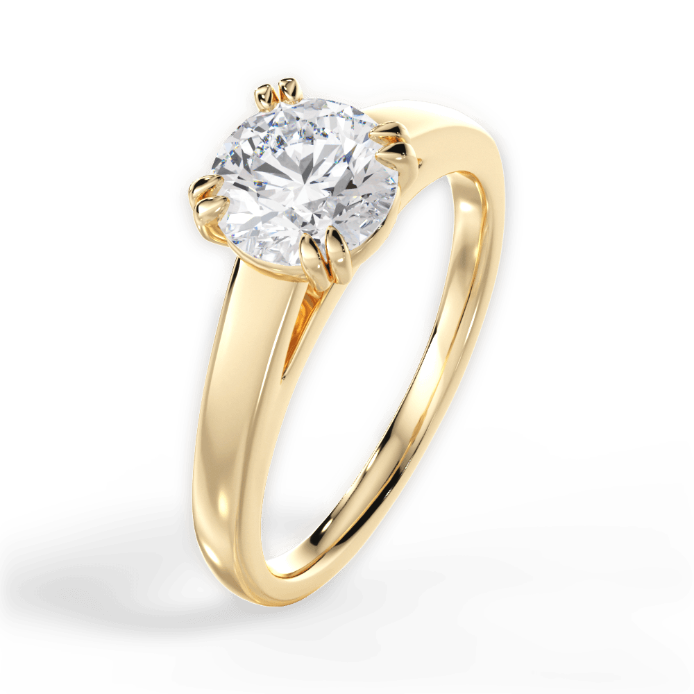 Courtney Round Cut Lab Grown Diamond 18Kt Yellow Gold Engagement Ring - View 4