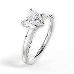 Annette Heart Cut Lab Grown Diamond 18Kt White Gold Engagement Ring - View 3