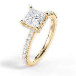 Isabella Princess Cut Lab Grown Diamond 18Kt Yellow Gold Engagement Ring - View 4