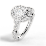 Irene Oval Cut Lab Grown Diamond 14Kt White Gold Engagement Ring - View 3