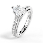 Deborah Pear Cut Lab Grown Diamond 14Kt White Gold Engagement Ring - View 3