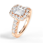 Lacey Emerald Cut Lab Grown Diamond 18Kt Rose Gold Engagement Ring - View 2