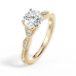 Cassie Round Cut Lab Grown Diamond 18Kt Yellow Gold Engagement Ring - View 4