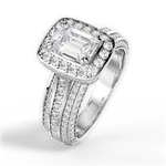 Madison Emerald Cut Lab Grown Diamond 18Kt White Gold Engagement Ring - View 2