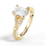 Geraldine Emerald Cut Lab Grown Diamond 18Kt Yellow Gold Engagement Ring - View 3