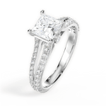 Kendra Princess Cut Lab Grown Diamond 18Kt White Gold Engagement Ring - View 2