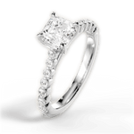Dana Asscher Cut Lab Grown Diamond 14Kt White Gold Engagement Ring - View 3