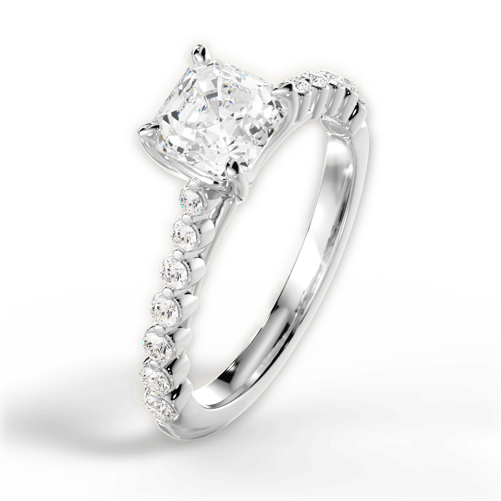Dana Asscher Cut Lab Grown Diamond Platinum Engagement Ring - View 3