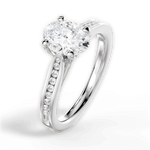 Elena Oval Cut Lab Grown Diamond 14Kt White Gold Engagement Ring - View 3
