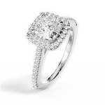 Jeanne Cushion Cut Lab Grown Diamond Platinum Engagement Ring - View 2