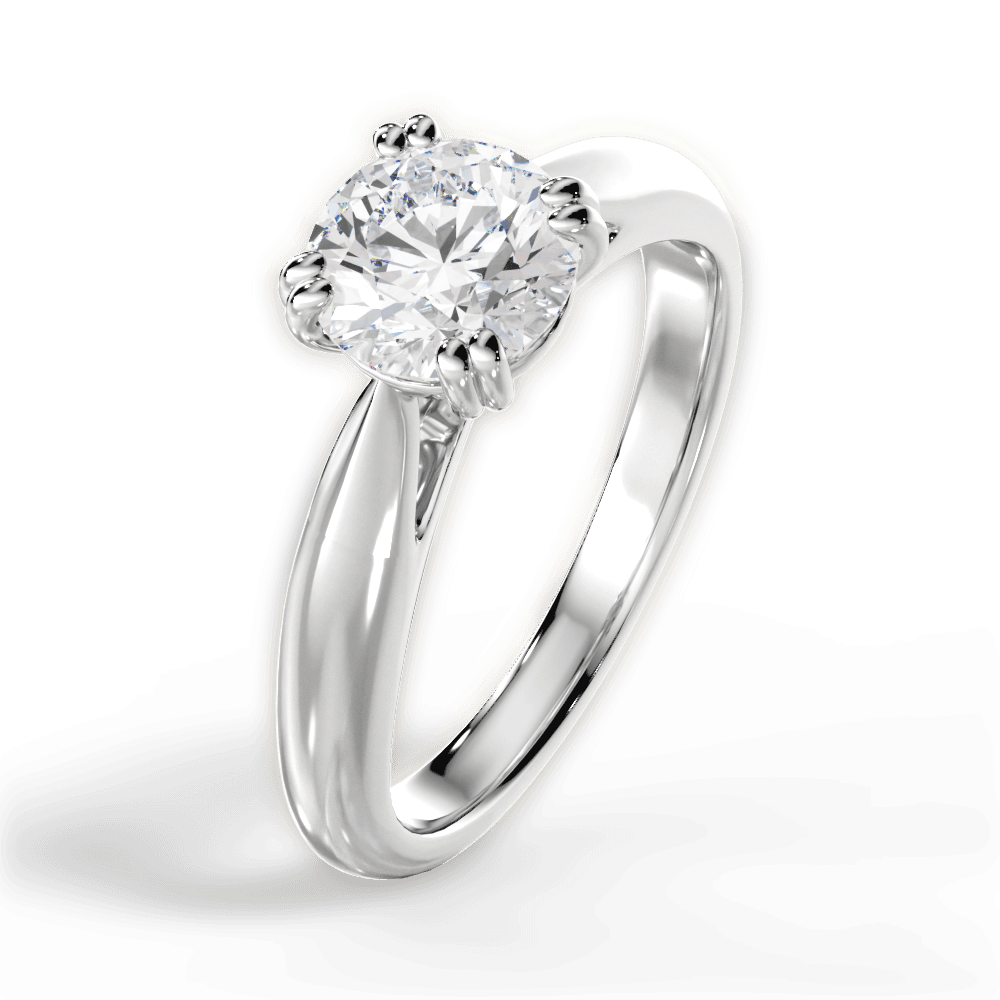 Camila Round Cut Lab Grown Diamond 18Kt White Gold Engagement Ring - View 4