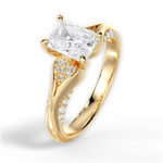 Isabel Radiant Cut Lab Grown Diamond 18Kt Yellow Gold Engagement Ring - View 3