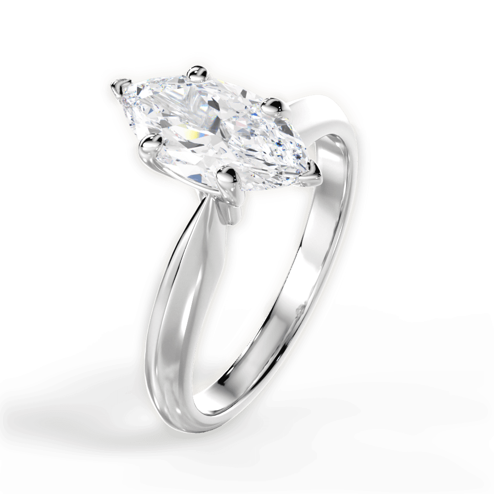 Aria Marquise Cut Lab Grown Diamond 14Kt White Gold Engagement Ring - View 3
