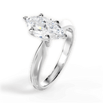 Aria Marquise Cut Lab Grown Diamond Platinum Engagement Ring - View 3