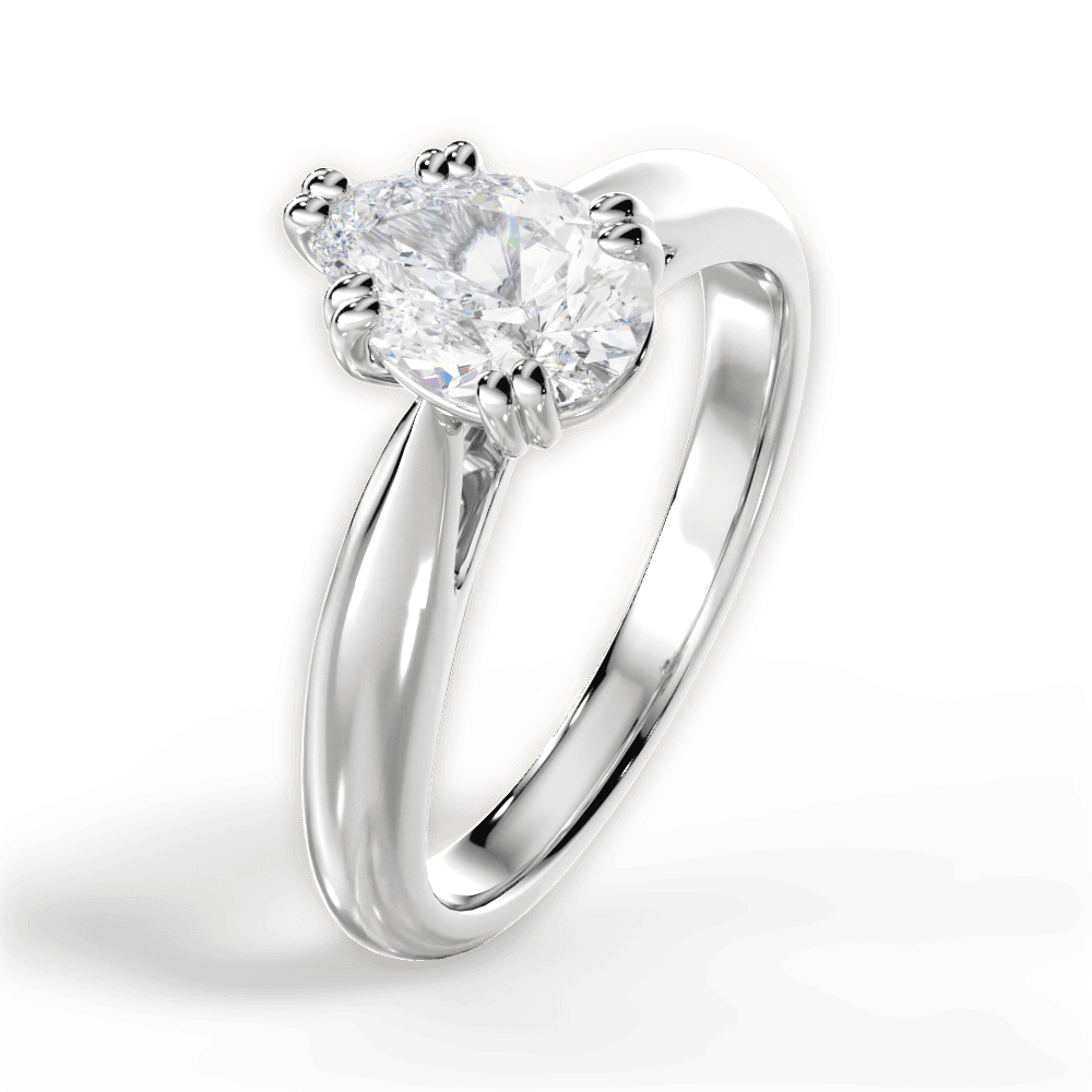 Camila Pear Cut Lab Grown Diamond 18Kt White Gold Engagement Ring - View 4